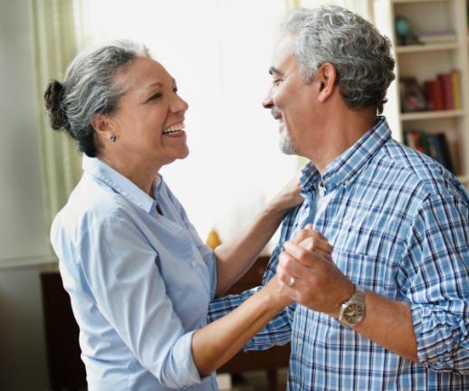 Man dancing with his wife