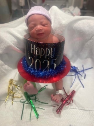 Jayden Hernandez, the first baby born at St. Luke's in 2025